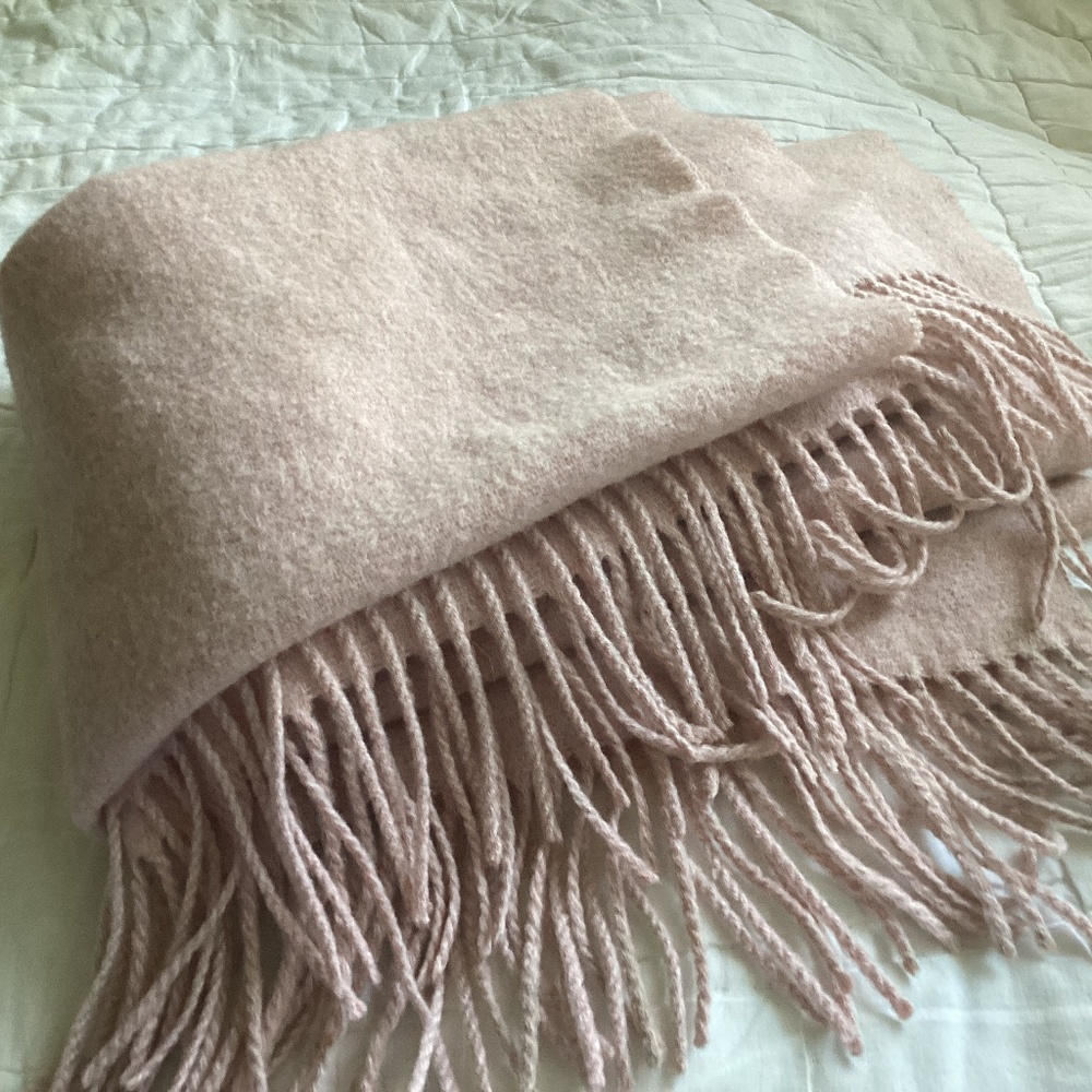 LARGE SIZE SOFT WOOL & CASHMERE MUTED LIGHT PINK SCARF\SHAWL